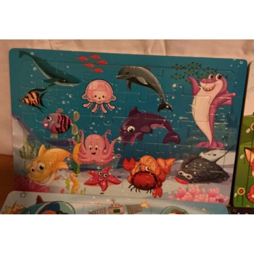 Lot Of 10 Wooden 30 Piece Puzzles For Toddlers & Young Children
